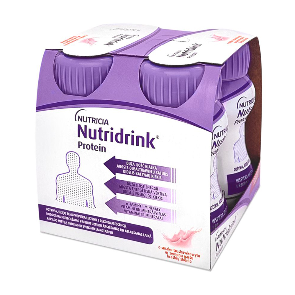 Спеціальне ентеральне харчування Nutricia Nutridrink Protein зі смаком полуниці, від 6 років, 4*125 мл